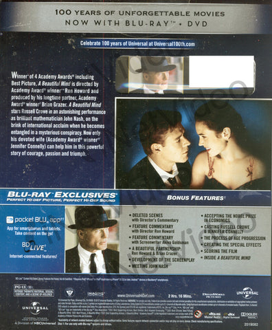 A Beautiful Mind (Blu-ray + DVD + Digital Copy) (Bilingual) (Blu-ray) BLU-RAY Movie 