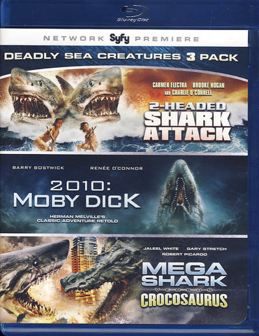 Deadly Sea Creatures 3 pack (2-headed Shark Attack/2010:Moby Dick/MegaShark v Crocosaurus) (Blu-ray) BLU-RAY Movie 