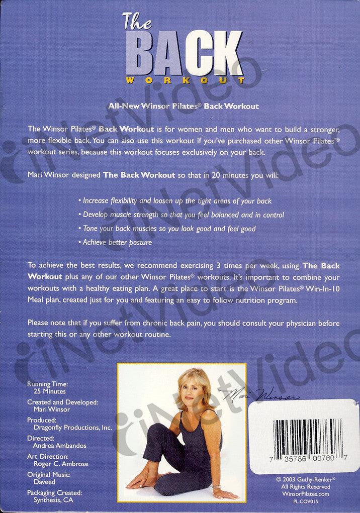 Winsor Pilates: The Back Workout on DVD Movie