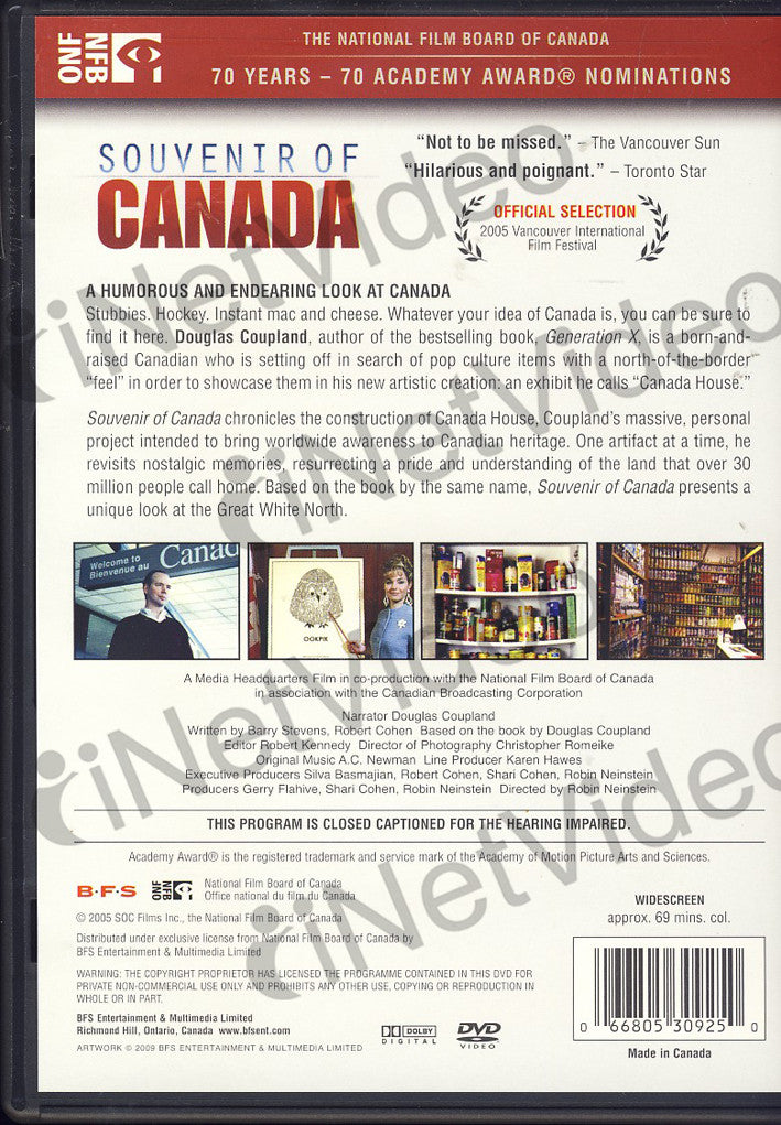 Souvenir of Canada (Red Spine) on DVD Movie