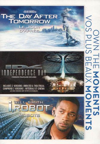 The Day After Tomorrow / Independence Day / i,Robot (Bilingual) (Boxset) DVD Movie 