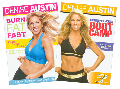 Denise Austin 2 DVD Set (Burn Fat Fast/ 3 Week Boot Camp) (2 pack) (Boxset) DVD Movie 