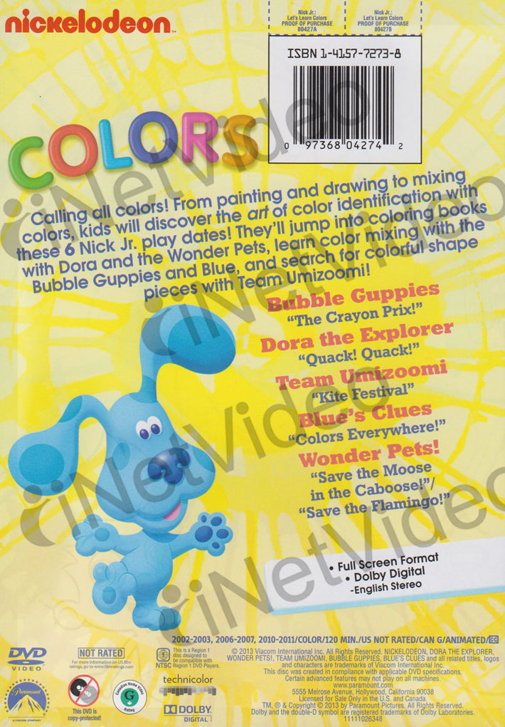 Nickelodeon Lets Learn Colors Dvd Buy & Watch Nick Jr.