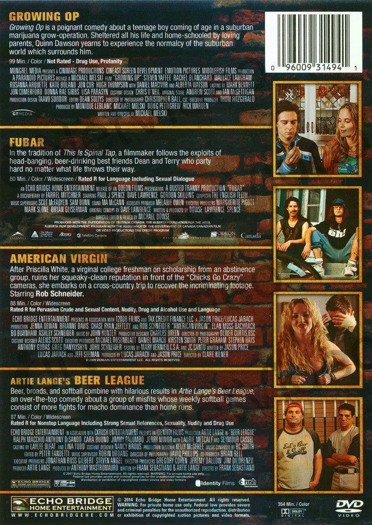 Mancave House Party Collection (Growing OP, Fubar, American Virgin & Beer League) on DVD Movie