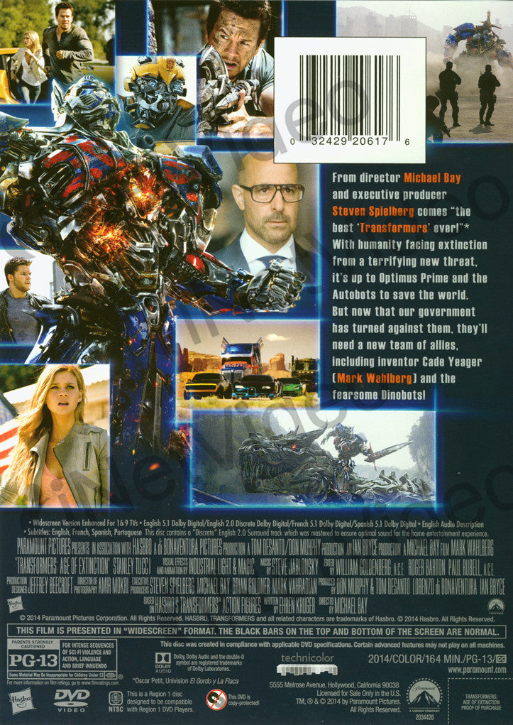 Transformers Age of Extinction on DVD Movie