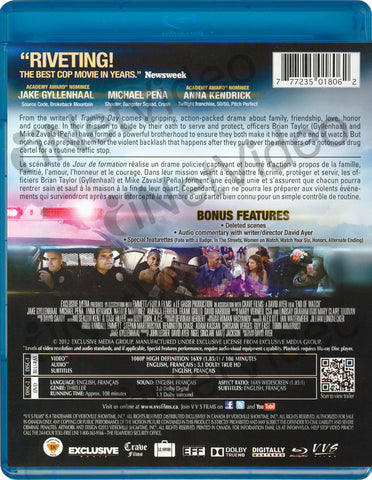 End of Watch (Bilingual) (Blu-ray) BLU-RAY Movie 