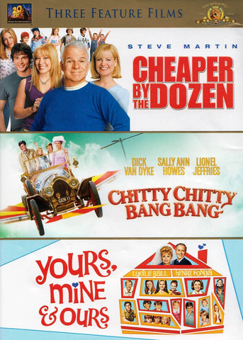 Cheaper By The Dozen / Chitty Chitty Bang Bang / Yours Mine & Ours (Triple Features) DVD Movie 