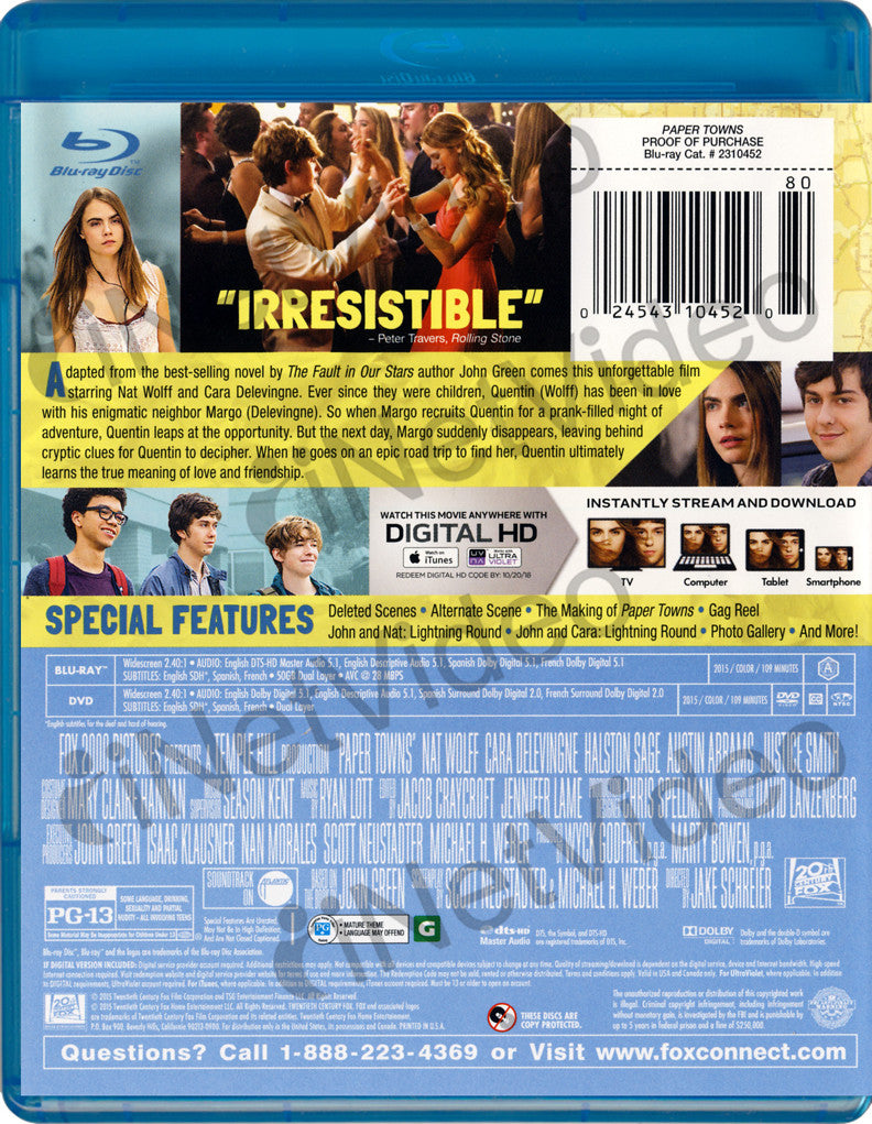 paper towns back cover