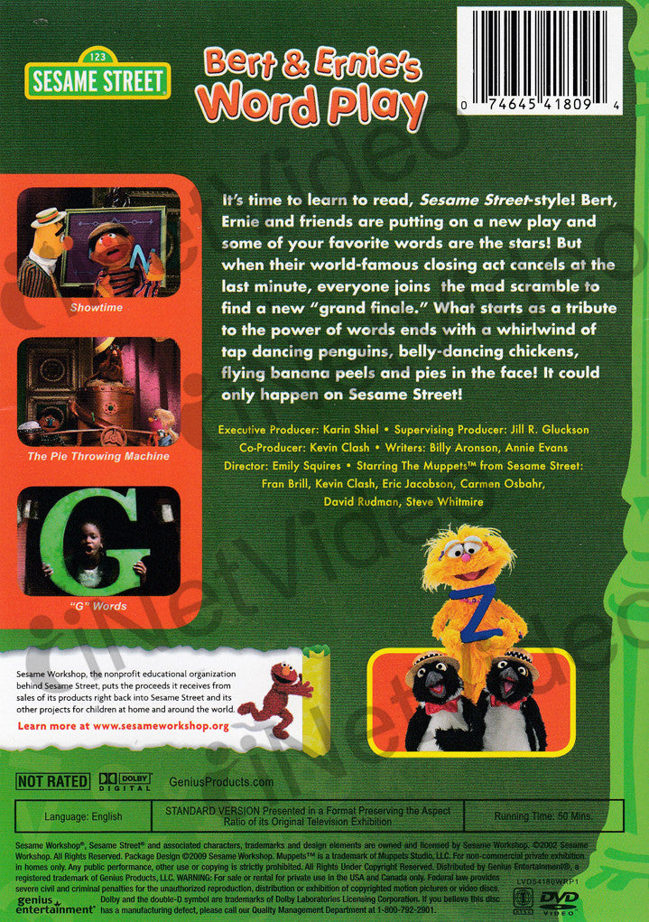 Bert and Ernie s Word Play - (Sesame Street) (Green Spine) on DVD Movie