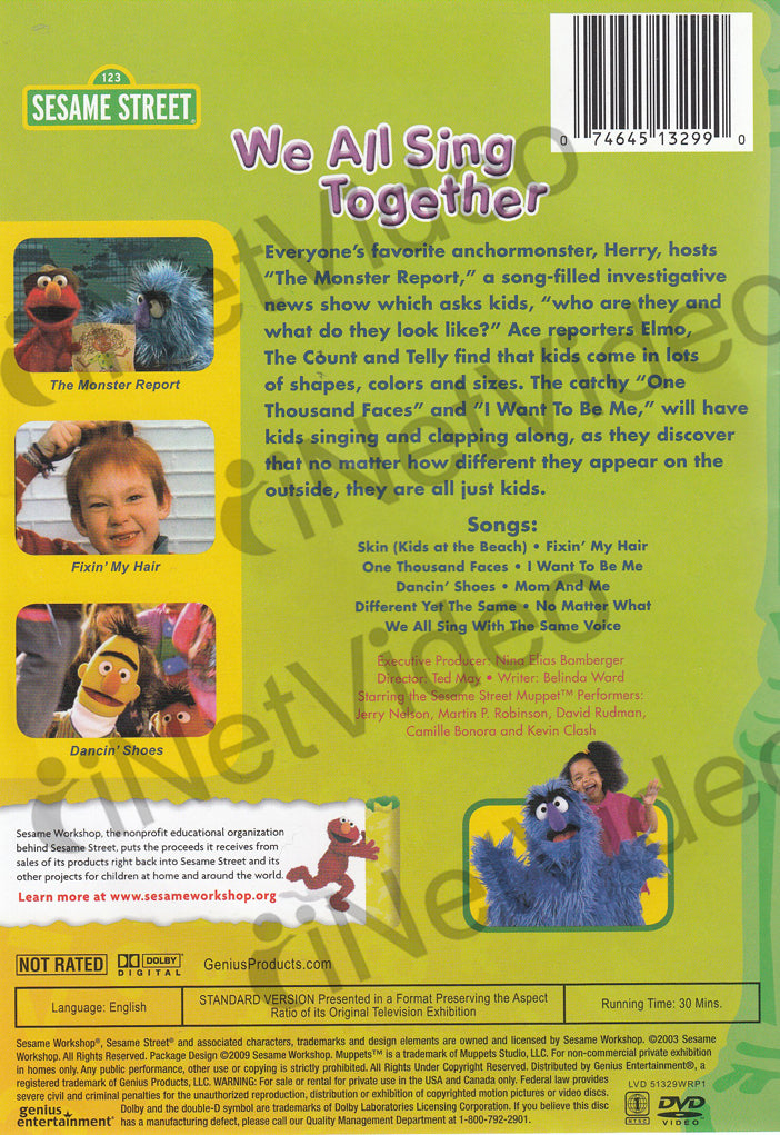 We All Sing Together (Sesame Street) (Green Spine) on DVD Movie