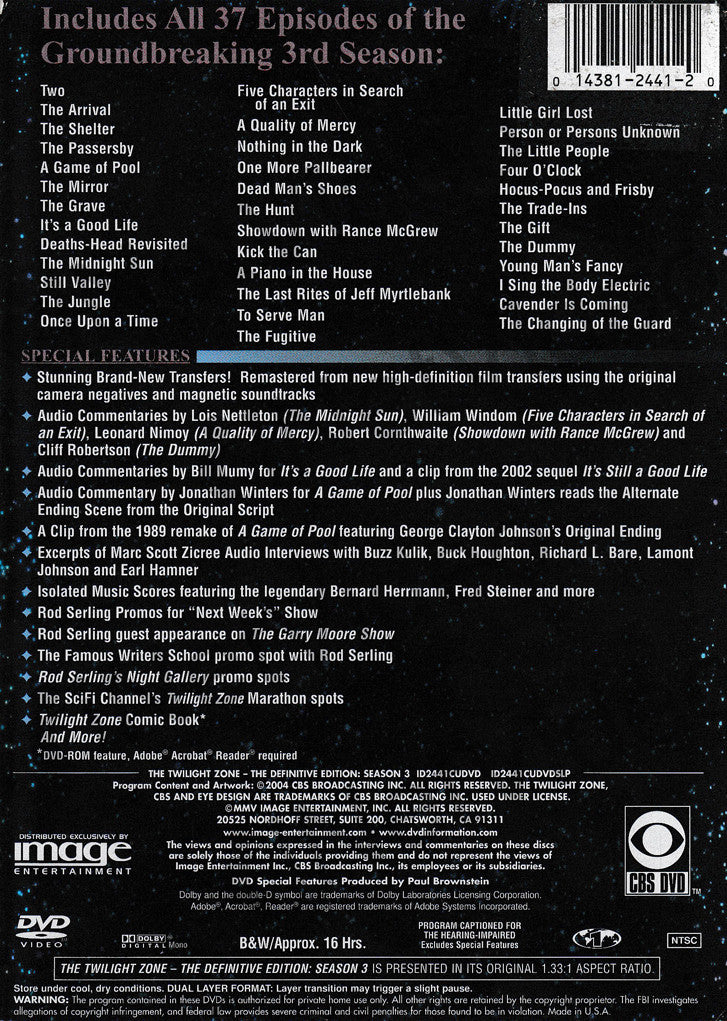 The Twilight Zone - The Definitive Edition - Season 3 (Boxset) on