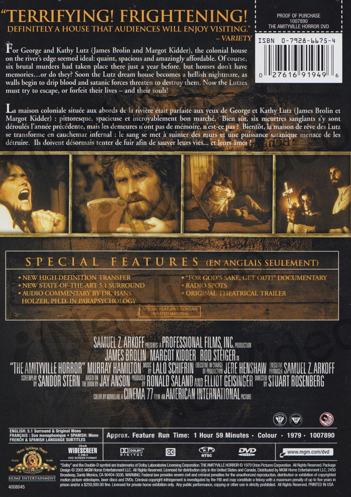 The Amityville Horror (Widescreen) (Bilingual) on DVD Movie