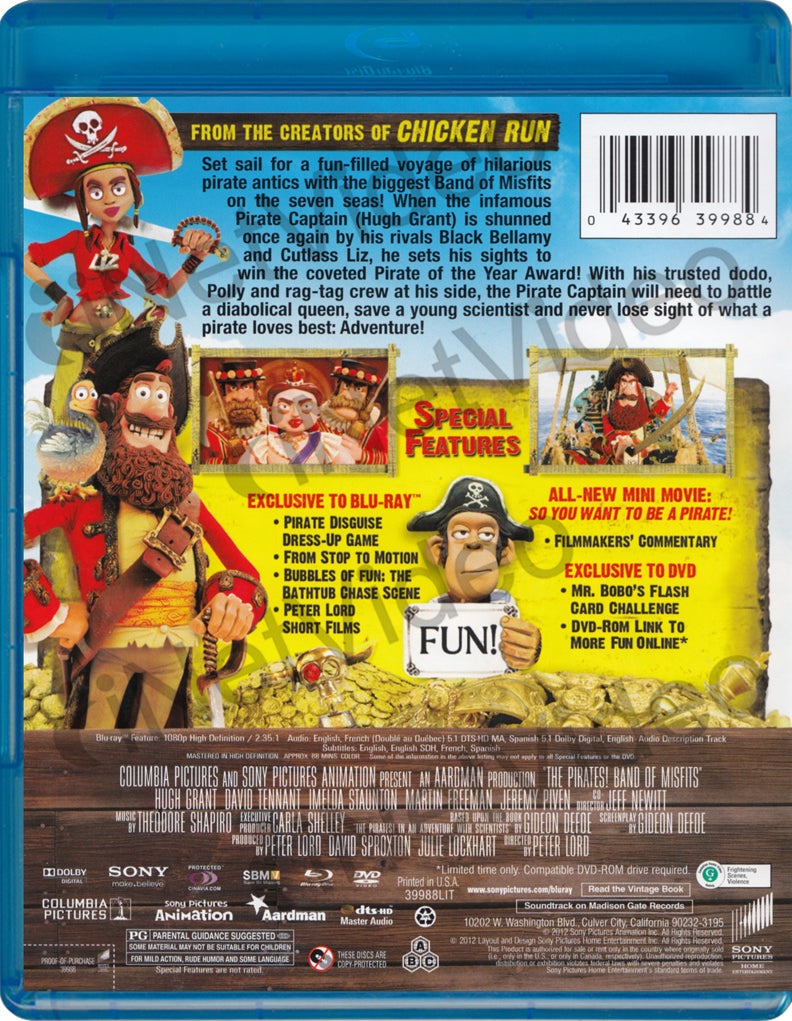 The Pirates! Band of Misfits (Bluray + DVD + Ultraviolet) (BluRay) on BLURAY Movie
