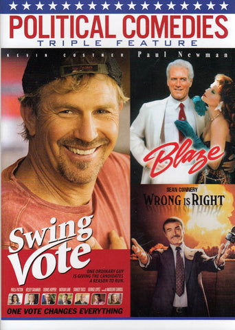 Swing Vote / Blaze / Wrong Is Right (Political Comedies - Triple Feature) DVD Movie 