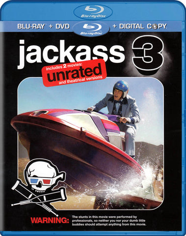 Jackass 3 (Unrated & Theatrical) (Blu-ray + DVD + Digital Copy) (Blu-ray) BLU-RAY Movie 