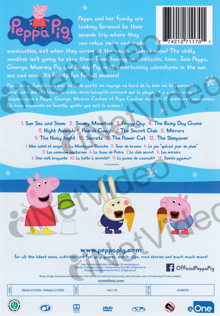 Peppa Pig Sun, Sea and Snow (Bilingual) on DVD Movie