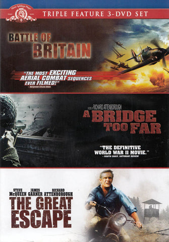 Battle Of Britain / A Bridge Too Far / The Great Escape (Triple Feature 3-DVD Set) DVD Movie 