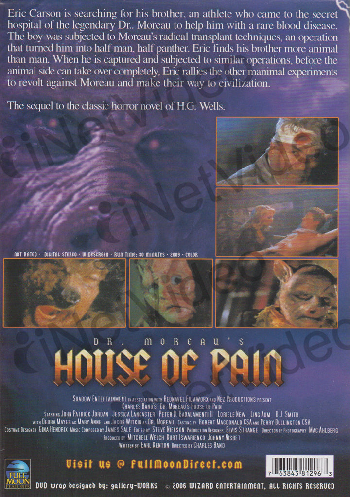 Dr. Moreau's House of Pain on DVD Movie