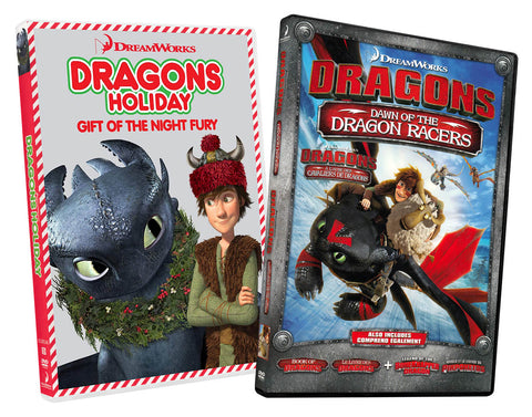 Dragons Holiday - Gift of the Night Fury / Dragons - Dawn of the Dragon Racers (2 Pack) DVD Movie 