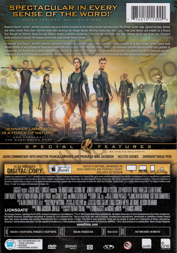 The Hunger Games Catching Fire (DVD + Digital Copy) (Bilingual) on