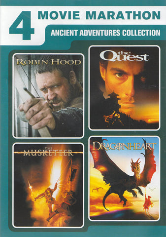 4 Ancient Adventures Collection (Robin Hood / The Quest / The Musketeer / Dragon Heart) DVD Movie 