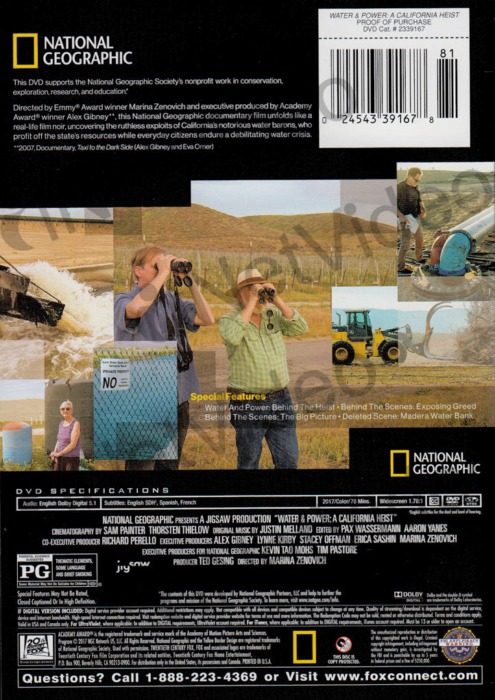 Water And Power A Calif Heist (National Geographic) on DVD Movie