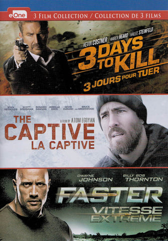3 Days To Kill / The Captive / Faster (3-Film Collection) (Bilingual) DVD Movie 