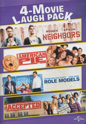 Neighbors / American Pie / Role Models / Accepted (4-Movie Laugh Pack) DVD Movie 