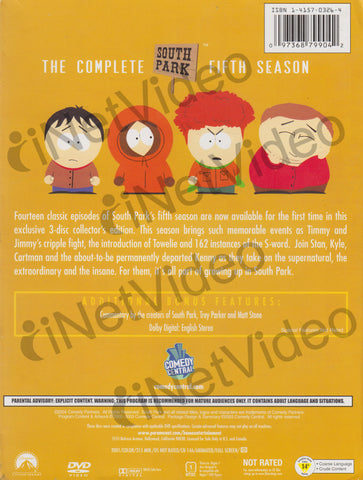 South Park - The Complete (5th) Fifth Season (Boxset) DVD Movie 