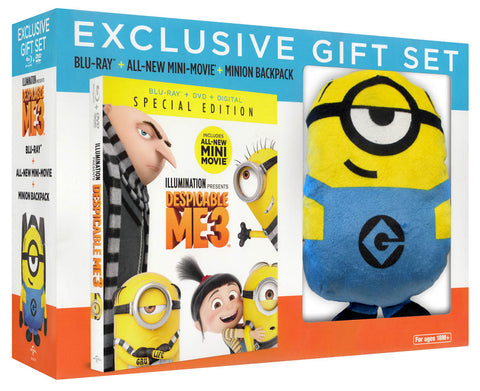 Despicable Me 3 (Blu-ray + DVD + Minion Backpack) (Exclusive Gift Set) (Blu-ray) (Boxset) BLU-RAY Movie 