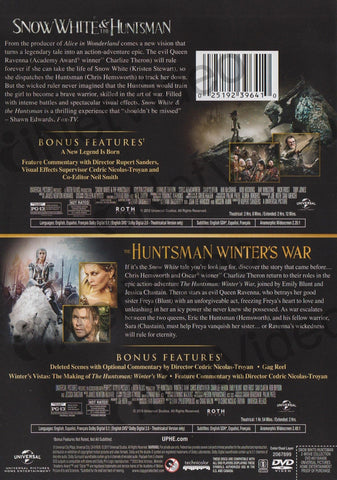 Snow White and the Huntsman / The Huntsman - Winter s War (2-Movie Collection Extended Versions) DVD Movie 