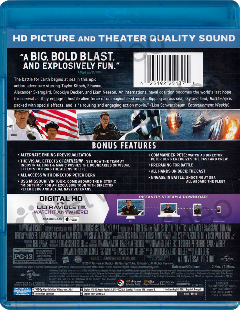 Battleship (Bluray + Digital HD) (Bluray) on BLURAY Movie