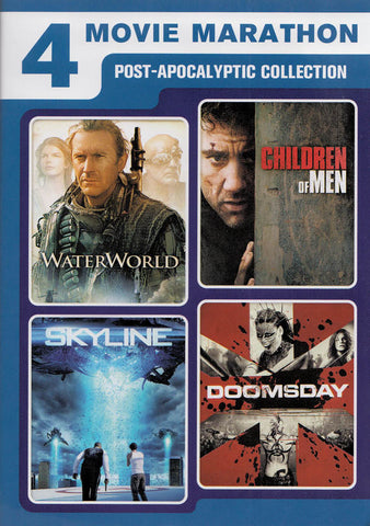 4 Movie Marathon - Post-Apocalyptic Collection (Waterworld / Children of Men / Skyline / Doomsday) DVD Movie 