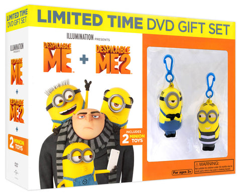 Despicable Me / Despicable Me 2 (2-Movies + 2-Minion Toys) (Boxset) DVD Movie 