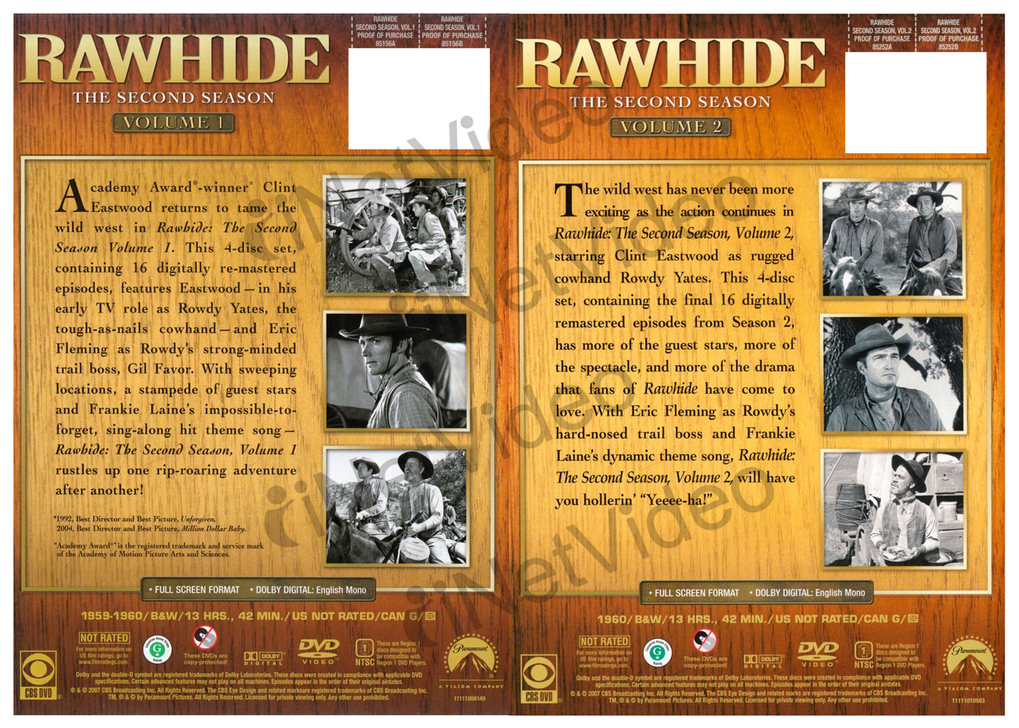 Rawhide (The Second Season - Volume 1/2) (Boxset) on DVD Movie