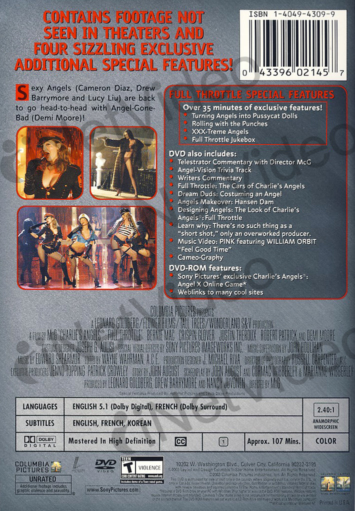 charlies angels full throttle unrated