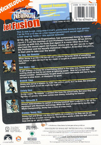 The Adventures Of Jimmy Neutron Boy Genius - Jet Fusion DVD Movie 