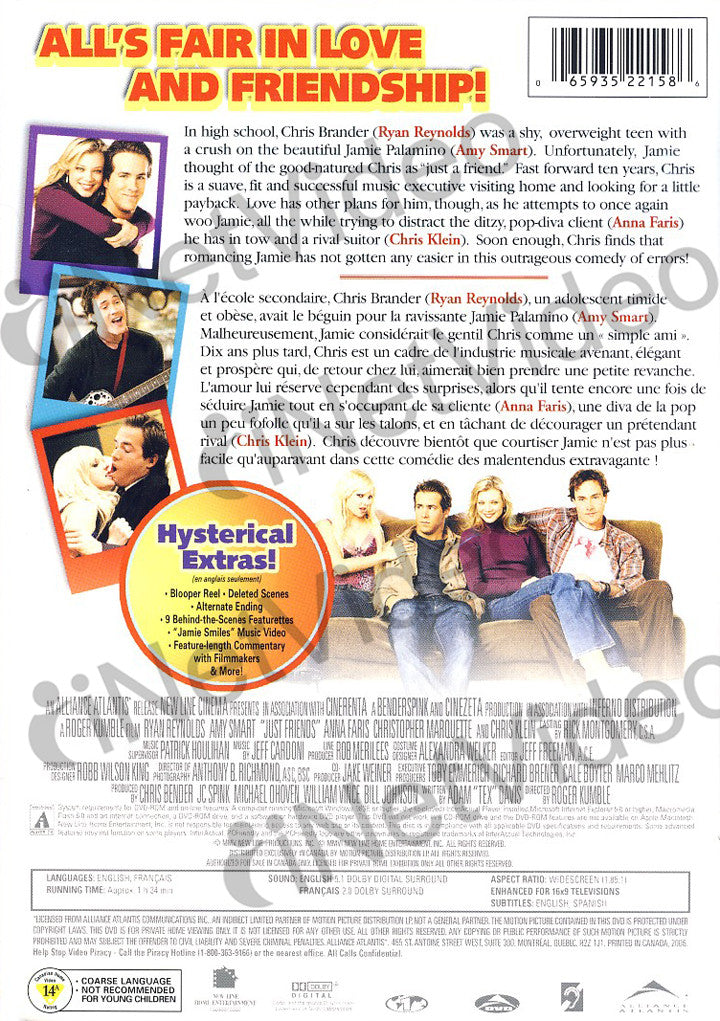 Just Friends : Ryan Reynolds, Amy Smart, Anna Faris, Chris Klein, Chris  Marquette, Roger Kumble: Movies & TV 