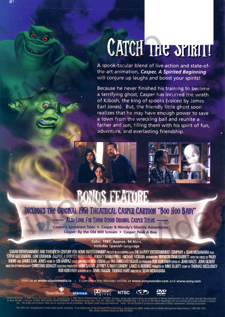 Casper A Spirited Beginning on DVD Movie