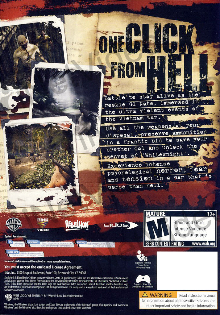 Shellshock 2 Blood Trails Microsoft Xbox 360 pal