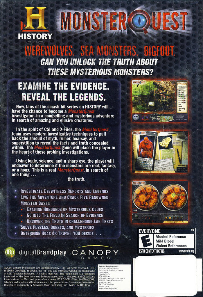 History Channel Monster Quest (PC) on PC Game