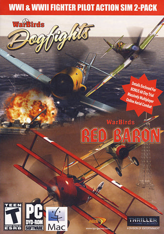 Warbirds WWI & WWII Fighter Pilot 2-Pack (Dogfights & Red Baron) (PC) PC Game 