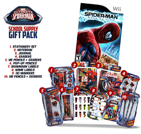 Spider-man - The Edge of Time (Includes Spider-Man School Supply Gift Pack) (NINTENDO WII) NINTENDO WII Game 