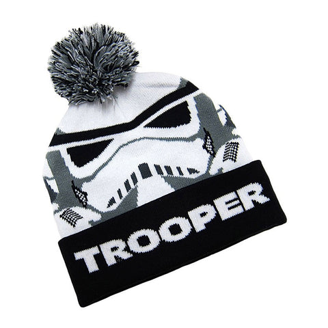 Star Wars Stormtrooper Face Cuff Pom Beanie Hat (White / One Size) (APPAREL) APPAREL Game 