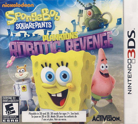SpongeBob SquarePants - Plankton's Robotic Revenge (Bilingual Cover) (3DS) 3DS Game 