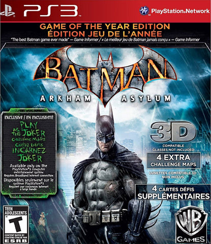 Batman Arkham Asylum - Game of the Year (Bilingual Cover) (PLAYSTATION3) PLAYSTATION3 Game 